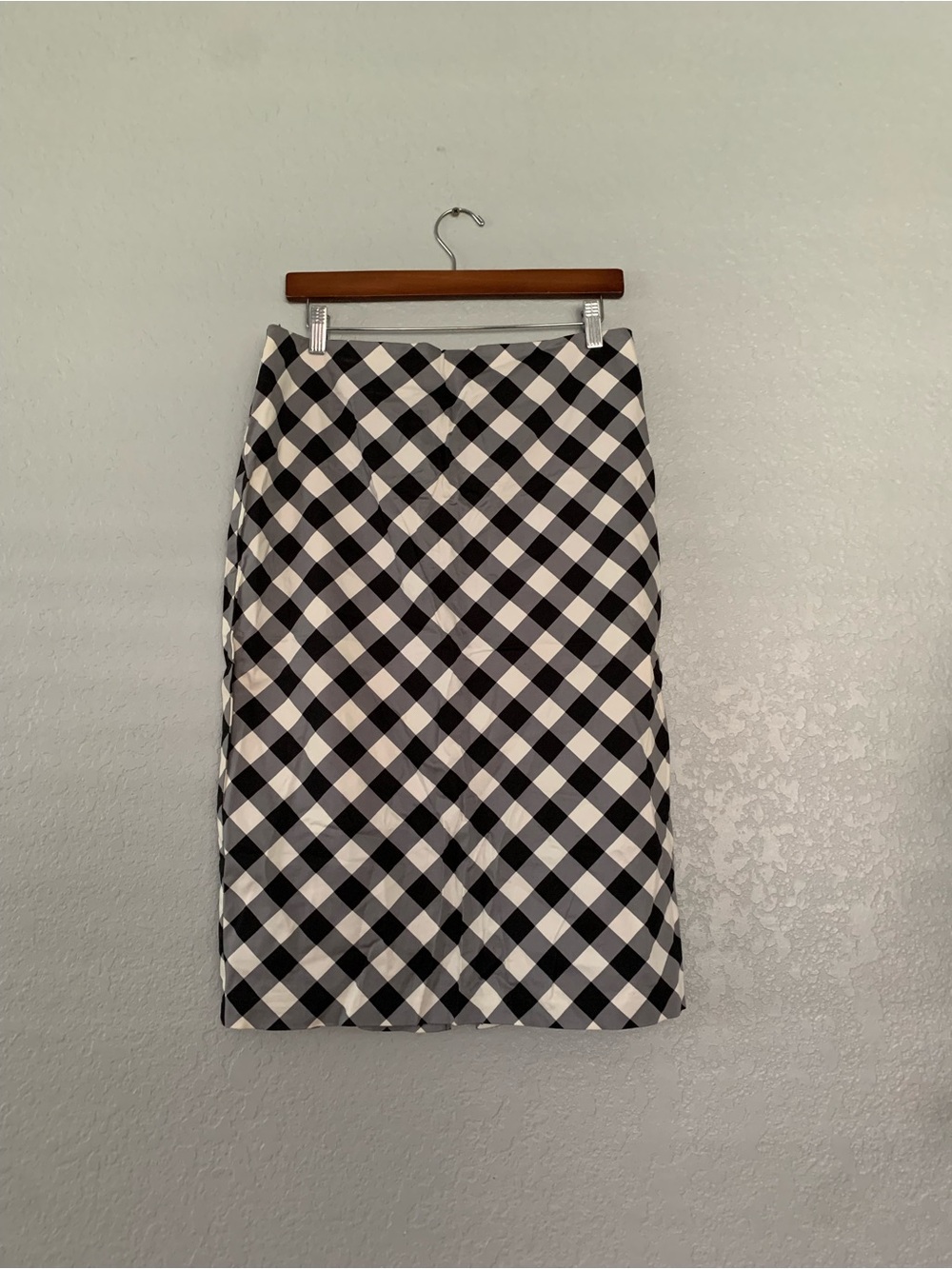 New York & Company Black and White Gingham Pencil Skirt